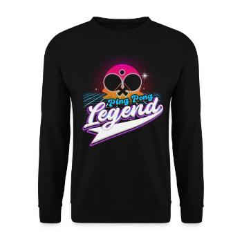 Cool Retro Crossing Raquettes Ping Pong Légende - Sweat-shirt Unisexe - noir - Devant - Alina (178cm) & Michal (187cm)