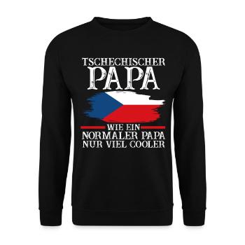 Tschechischer Papa Vater Tscheche Tschechien - Unisex Pullover - Schwarz - Vorne - Alina (178cm) & Michal (187cm)