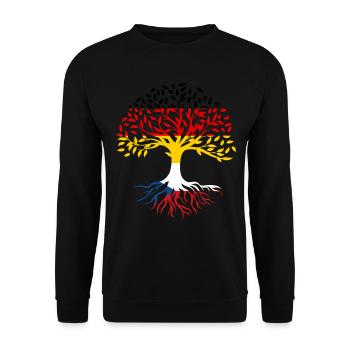 Roots Tree Germany Czech Republic - Unisex Sweatshirt - black - Front - Alina (178cm) & Michal (187cm)
