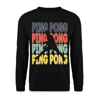 Cool Retro Text Silhouette Ping pong - Sweat-shirt Unisexe - noir - Devant - Alina (178cm) & Michal (187cm)