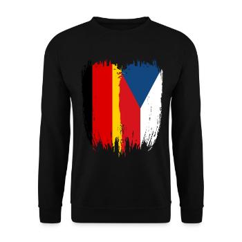 Germany Flag Czech Republic - Unisex Sweatshirt - black - Front - Alina (178cm) & Michal (187cm)