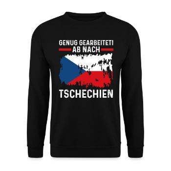 Urlaub Tscheche Tschechien - Unisex Pullover - Schwarz - Vorne - Alina (178cm) & Michal (187cm)