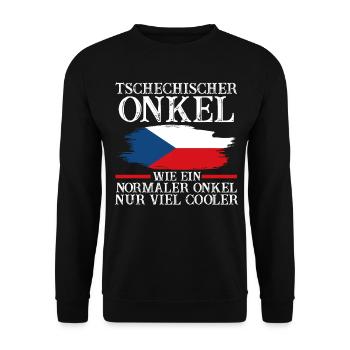 Tscheche Onkel Tschechien - Unisex Pullover - Schwarz - Vorne - Alina (178cm) & Michal (187cm)