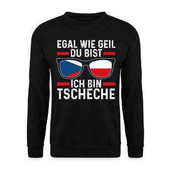 Tscheche Tschechisches Tschechien - Unisex Pullover - Schwarz - Vorne - Alina (178cm) & Michal (187cm)