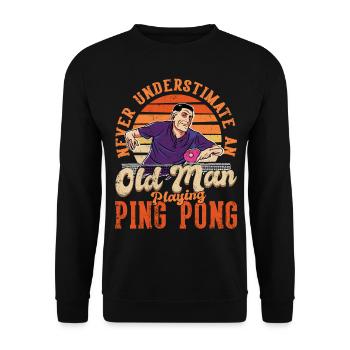 Cool Ping Pong Papa Joueur de Ping Pong Père - Sweat-shirt Unisexe - noir - Devant - Alina (178cm) & Michal (187cm)