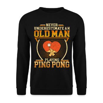 Cool Ping Pong Papa Joueur de Ping Pong Père - Sweat-shirt Unisexe - noir - Devant - Alina (178cm) & Michal (187cm)