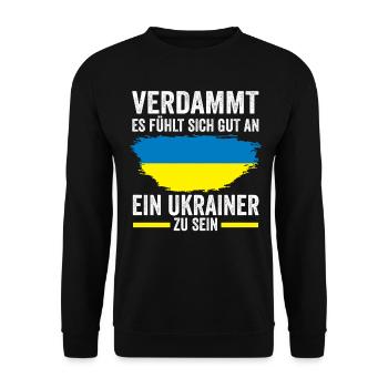 Ukraine Ukrainer Ukrainisches - Unisex Pullover - Schwarz - Vorne - Alina (178cm) & Michal (187cm)