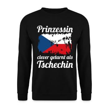 Prinzessin Tscheche Tschechisches Tschechien - Unisex Pullover - Schwarz - Vorne - Alina (178cm) & Michal (187cm)