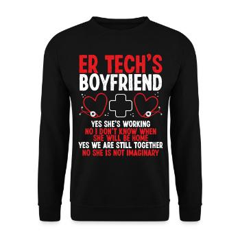 Emergency Room Nurse Boyfriend ER Nurse ER Tech - Unisex Sweatshirt - black - Front - Alina (178cm) & Michal (187cm)