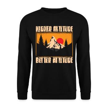 Altitude plus élevée Meilleure attitude Montagnes Randonnée - Sweat-shirt Unisexe - noir - Devant - Alina (178cm) & Michal (187cm)