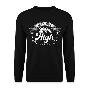 Let's Get High Wandern Berge Wanderer Outdoor Sort - Unisex Pullover - Schwarz - Vorne - Alina (178cm) & Michal (187cm)