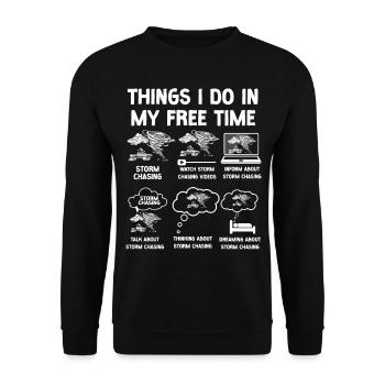 Storm Chaser Hurricane Meteorology - Unisex Pullover - Schwarz - Vorne - Alina (178cm) & Michal (187cm)