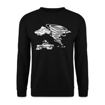 Storm Chaser Hurricane Meteorology - Unisex Pullover - Schwarz - Vorne - Alina (178cm) & Michal (187cm)