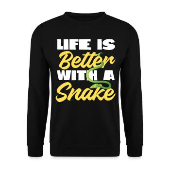 Snake Serpent Life Is Better With - Unisex Sweatshirt - black - Front - Alina (178cm) & Michal (187cm)