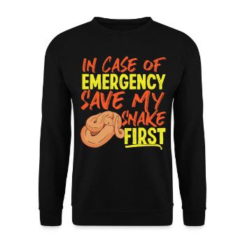 Snake Serpent In Case Of Emergency - Unisex Sweatshirt - black - Front - Alina (178cm) & Michal (187cm)