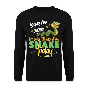Snake Serpent Leave Me Alone I'm - Unisex Sweatshirt - black - Front - Alina (178cm) & Michal (187cm)