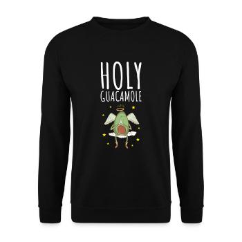 Avocado design for vegetarians and vegans - Unisex Sweatshirt - black - Front - Alina (178cm) & Michal (187cm)