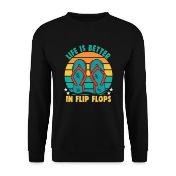 Beach holiday by the sea Design beach motif - Unisex Sweatshirt - black - Front - Alina (178cm) & Michal (187cm)