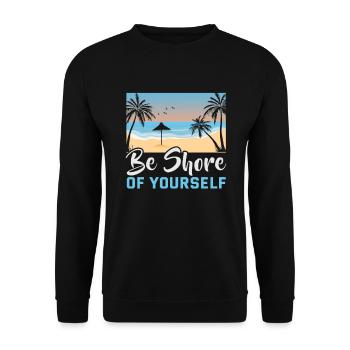 Beach holiday by the sea Design beach motif - Unisex Sweatshirt - black - Front - Alina (178cm) & Michal (187cm)