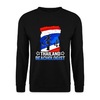 Thailand Beach Holiday by the Sea Design Beach Motif - Unisex Sweatshirt - black - Front - Alina (178cm) & Michal (187cm)