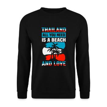 Thailand Beach Holiday by the Sea Design Beach Motif - Unisex Sweatshirt - black - Front - Alina (178cm) & Michal (187cm)