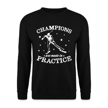 Cross-country biathlon cross-country skiers - Unisex Sweatshirt - black - Front - Alina (178cm) & Michal (187cm)