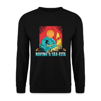 Beach holiday by the sea Design beach motif - Unisex Sweatshirt - black - Front - Alina (178cm) & Michal (187cm)