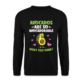 Avocado Design für Vegetarier und Veganer - Unisex Pullover - Schwarz - Vorne - Alina (178cm) & Michal (187cm)