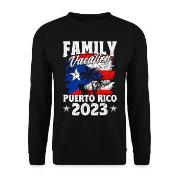 Familienurlaub Puerto Rico 2023 Puerto Rico - Unisex Pullover - Schwarz - Vorne - Alina (178cm) & Michal (187cm)