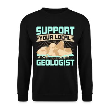 Soutenez votre géologue local - Sweat-shirt Unisexe - noir - Devant - Alina (178cm) & Michal (187cm)