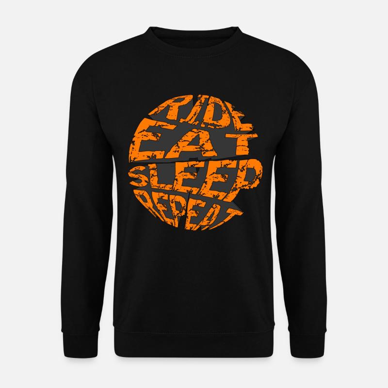 RIDE EAT SLEEP REPEAT RETRO MOUNTAINBIKE - Unisex Pullover - Schwarz