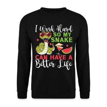 Snake Serpent I Worked So Hard So - Unisex Pullover - Schwarz - Vorne - Alina (178cm) & Michal (187cm)