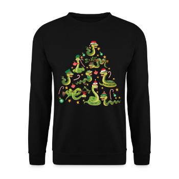 Snake Serpent Christmas Tree - Unisex Pullover - Schwarz - Vorne - Alina (178cm) & Michal (187cm)