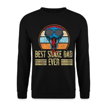 Snake Serpent Dad Father Retro - Unisex Pullover - Schwarz - Vorne - Alina (178cm) & Michal (187cm)