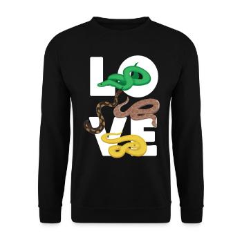 Snake Serpent Love - Unisex Sweatshirt - black - Front - Alina (178cm) & Michal (187cm)