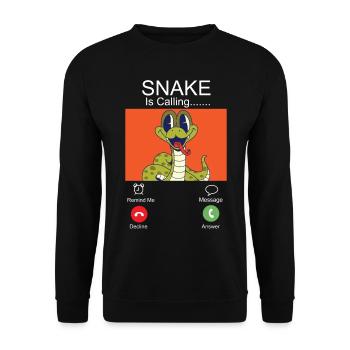 Snake Serpent Phone Display Snake - Unisex Sweatshirt - black - Front - Alina (178cm) & Michal (187cm)