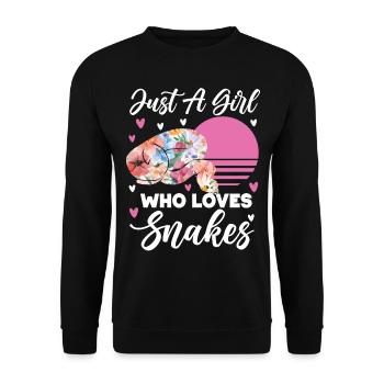 Snake Serpent Flower Floral Just A - Unisex Sweatshirt - black - Front - Alina (178cm) & Michal (187cm)
