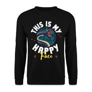 Snake Serpent This Is My Happy - Unisex Sweatshirt - black - Front - Alina (178cm) & Michal (187cm)