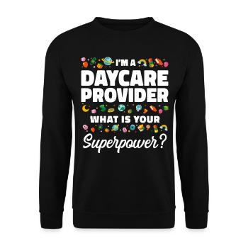 Fournisseur de services de garde d’enfants Enseignant - Sweat-shirt Unisexe - noir - Devant - Alina (178cm) & Michal (187cm)