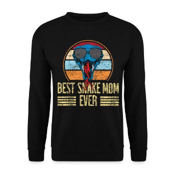 Snake Serpent Mom Mother Retro - Unisex Pullover - Schwarz - Vorne - Alina (178cm) & Michal (187cm)