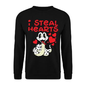 Snake Serpent Retro Vintage - Unisex Pullover - Schwarz - Vorne - Alina (178cm) & Michal (187cm)