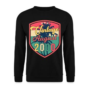 Best month of birth August 2000 - Unisex Sweatshirt - black - Front - Alina (178cm) & Michal (187cm)