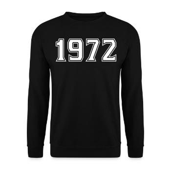 1972 Year in white - Unisex Sweatshirt - black - Front - Alina (178cm) & Michal (187cm)