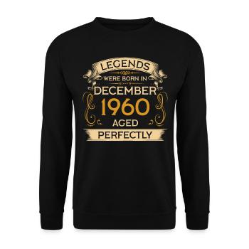 Birthday Legends Were Born Ins December 1960 - Unisex Sweatshirt - black - Front - Alina (178cm) & Michal (187cm)