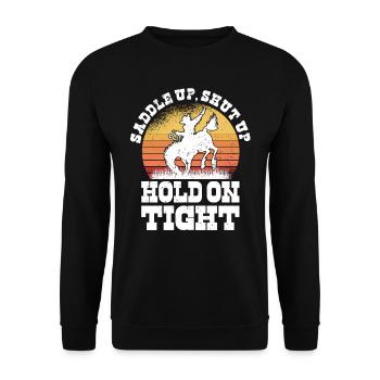 Rodéo Western Cowboy Wild West Retro Horse - Sweat-shirt Unisexe - noir - Devant - Alina (178cm) & Michal (187cm)