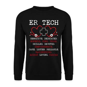 Emergency Room Nurse ER Nursing ER Tech - Unisex Sweatshirt - black - Front - Alina (178cm) & Michal (187cm)