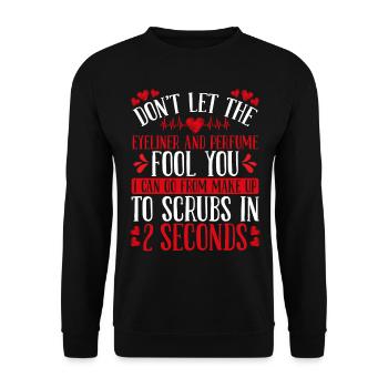 Infirmière de salle d’urgence Femmes Drôle Technicienne d’urgence - Sweat-shirt Unisexe - noir - Devant - Alina (178cm) & Michal (187cm)