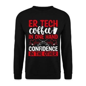 Emergency Room Nurse Coffee ER TECh ER Nursing - Unisex Sweatshirt - black - Front - Alina (178cm) & Michal (187cm)