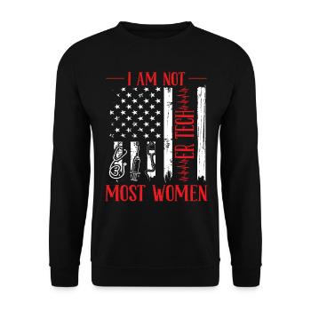 Emergency Room Nurse I am not most Women ER Tech - Unisex Pullover - Schwarz - Vorne - Alina (178cm) & Michal (187cm)