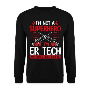 Emergency Room Nurse Superhero ER Nursing - Unisex Sweatshirt - black - Front - Alina (178cm) & Michal (187cm)